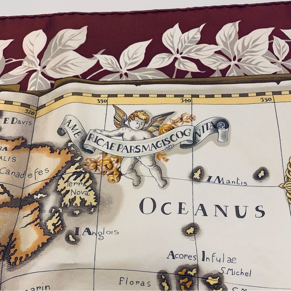 Lovely Christian Dior Vintage Silk Scarf Book of Maps Old World - Picture 4 of 10
